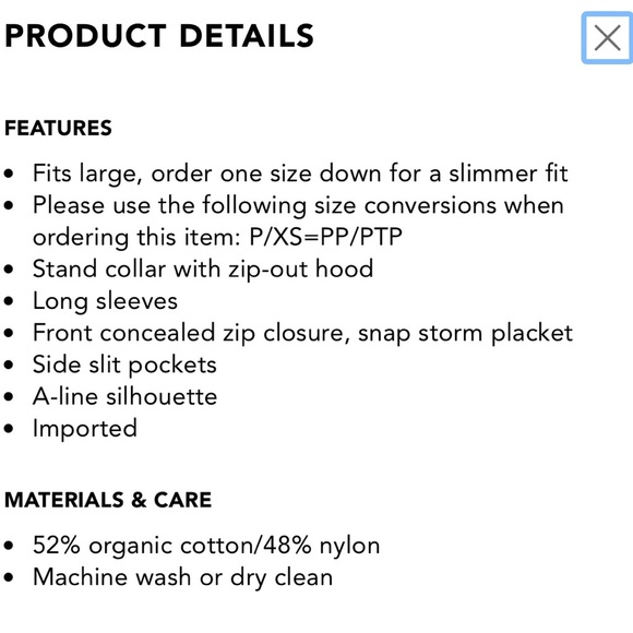 Eileen Fisher Hidden Hood Gray Rain Jacket Size Small - Picture 11 of 11